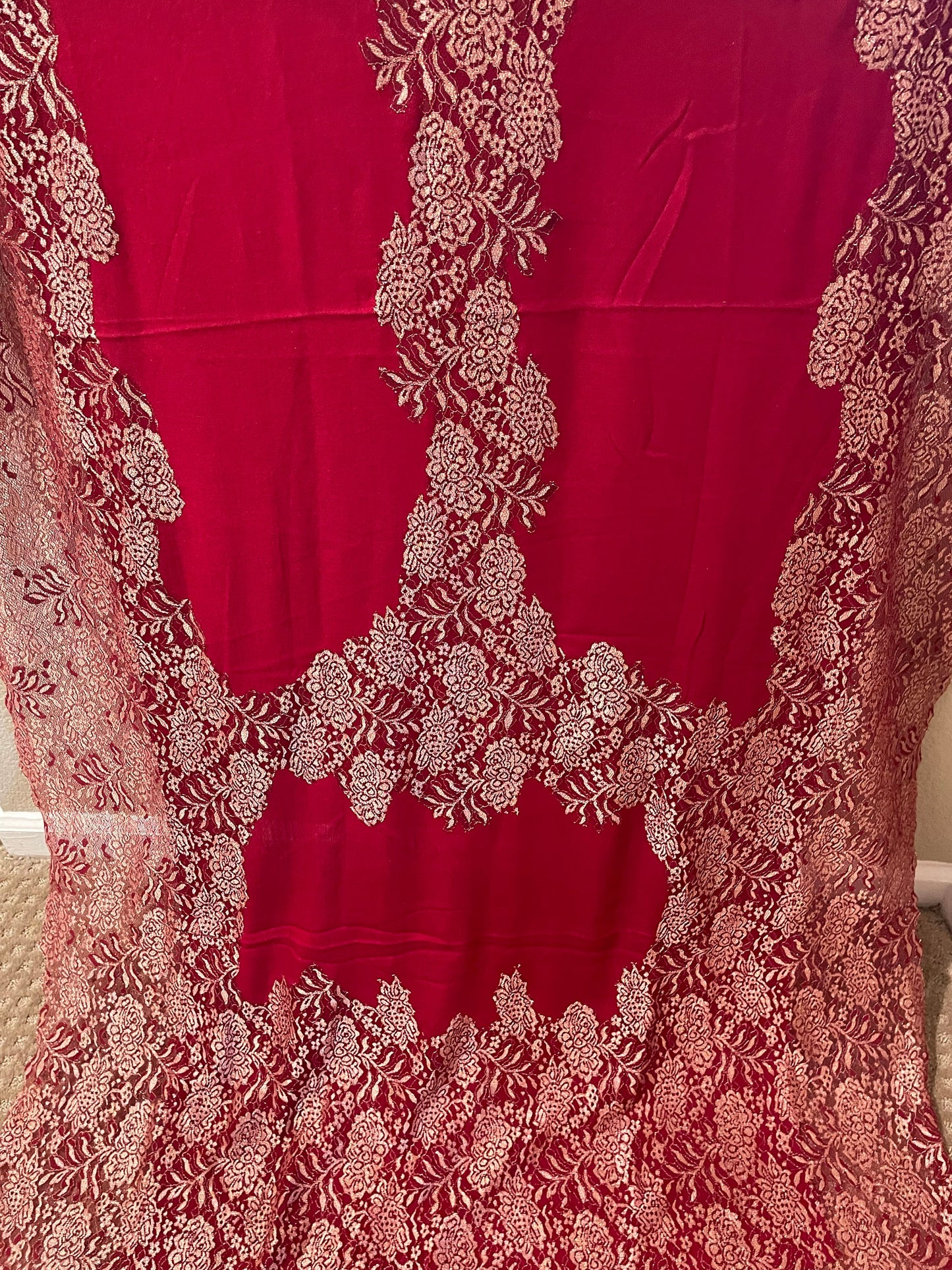Pashmina Shawl With Chantilly Lace