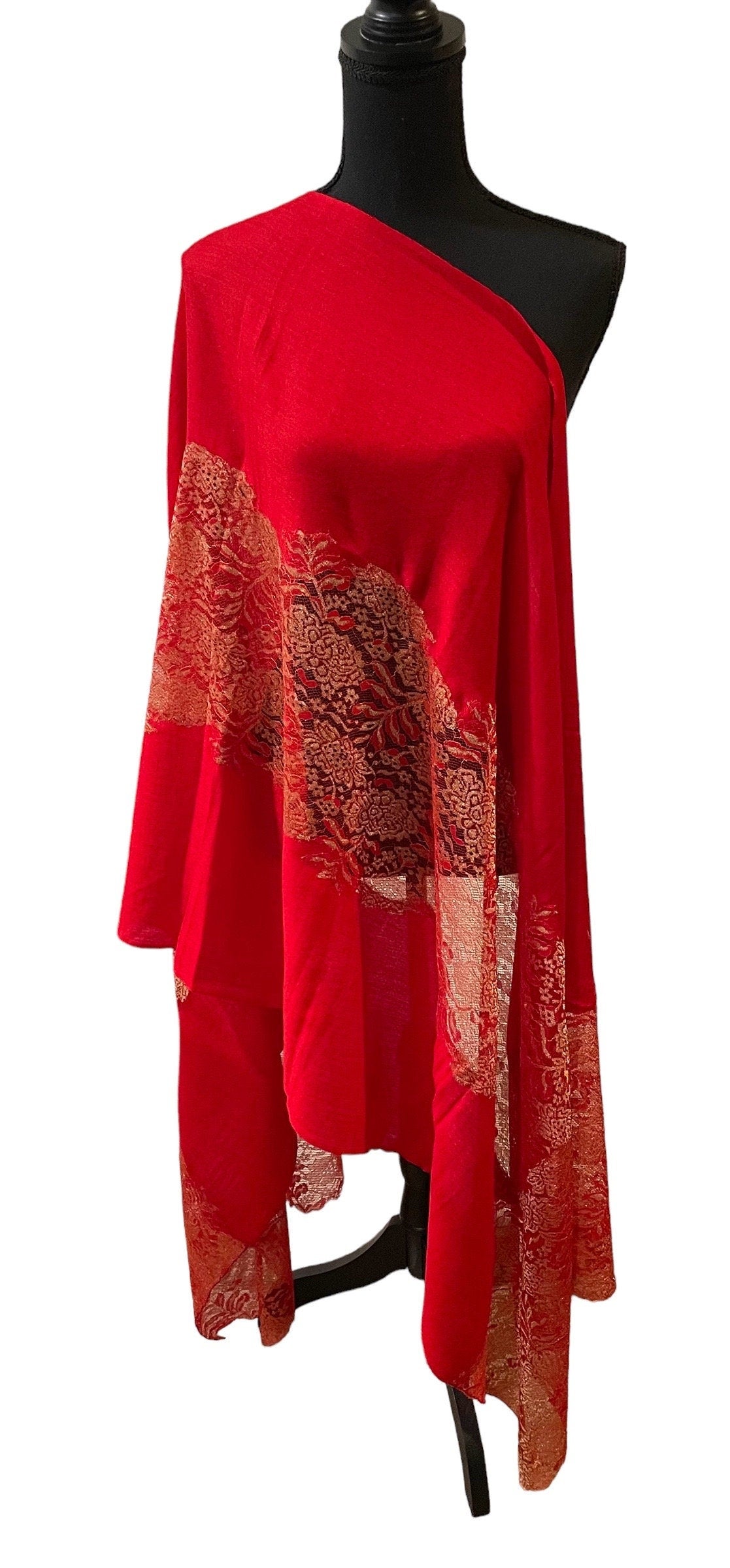 Pashmina Shawl With Chantilly Lace